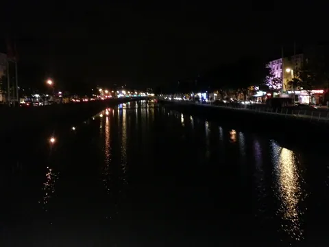 THE MIGHTY LIFFEY (with the Ha’penny Bridge over it)