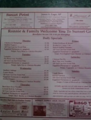 Menu shot