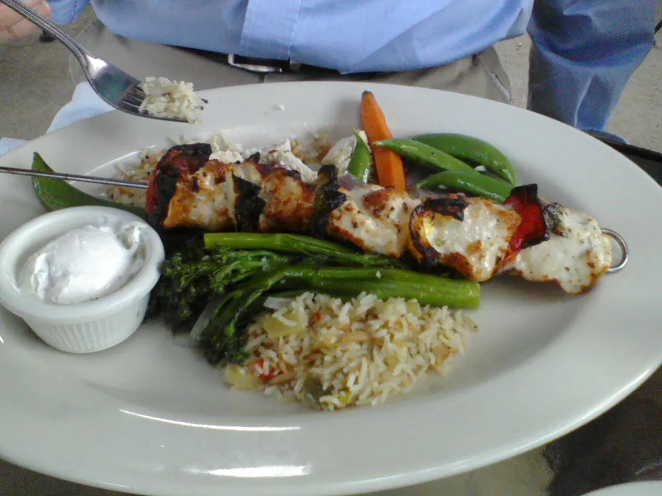 Vegetables were lightly sauteed, and the chicken looked perfect