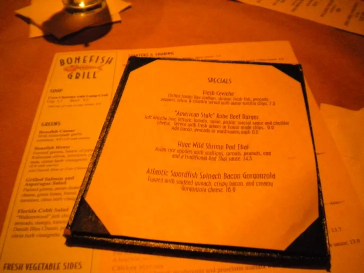 01 - Specials menu and menu