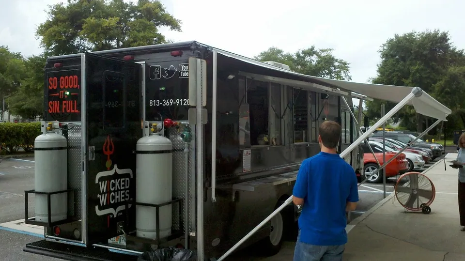 Wicked Wiches visiting The Towers in Tampa, FL. Truck view